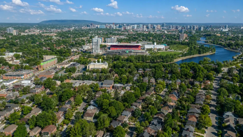 Aerial view of Glebe landscape
