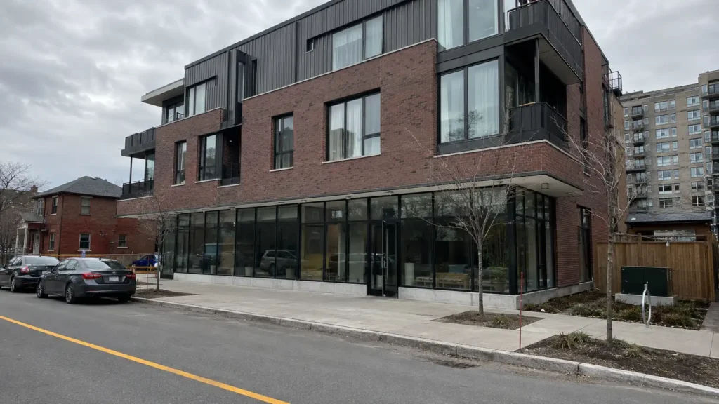 Modern commercial building for sale on an Ottawa street
